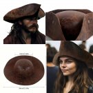 Unisex Hat for Adult Halloween Colonial Vegan Leather Tricorn Costume
