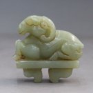 Antique Hand-Carved Jade Sheep Beast Figurines Statues
