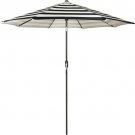 Mainstays 9 Foot Round Market Umbrella Black & White Cabana stripe