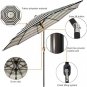 Mainstays 9 Foot Round Market Umbrella Black & White Cabana stripe