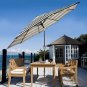 Mainstays 9 Foot Round Market Umbrella Black & White Cabana stripe