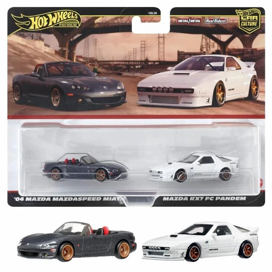 Hot Wheels Premium 2Pack '04 Mazda Mazdaspeed Miata & Mazda RX7 FC Pandem - Cars