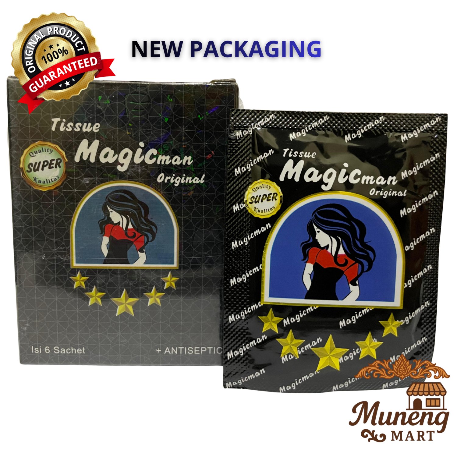 ORIGINAL 3 Boxes Tissue Super Magic Man for Delay Premature Ejaculation & Prolong Sexual