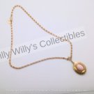 14" Chain with Pink Oval Stone Jewelry Yesterday's Treasures Collection Locket
