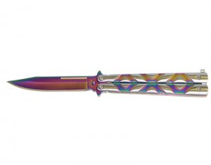 Titanium Nitrate Rainbow Butterfly Knife