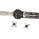 Butterfly Knife with 2 Detachable Throwing Stars