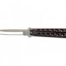 Butterfly Knife with Holes & Serrated Blade - Red