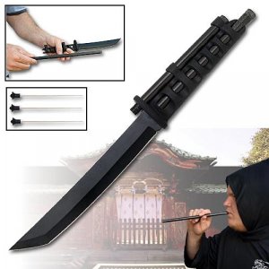 Ninja Tanto Dagger with Blow Tubes & Extra Darts