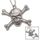 Pirate Skull Knife Necklace with 2 Bone Daggers