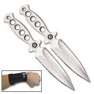 Bad To The Bone Throwing Knives with Wrist Sheath