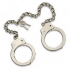 Steel Double Locking Leg Cuffs w/ 18" Chain - Chrome