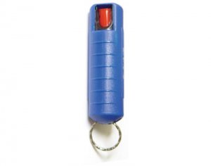 Crime Halter Keychain Red Pepper Spray 1/2 oz - Hard Case - Blue