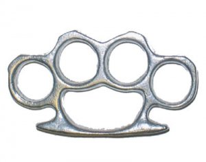 Full Size Brass Knuckles Paper Weight - Aluminum