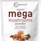 Micro Ingredients Organic Mushroom 10-in-1 Blend, 5 oz | Chaga, Lion’s Mane