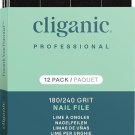 Cliganic 12 Pack Nail File Set: 180/240 Grit | Professional Emery Boards for Natural
