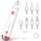 Electric Nail Drill, 8-in-1 Cordless Electric Nail File with LED Light, 5 Speeds Rechargeable