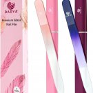 DARYA Crystal Glass Nail File Set (2 Pack) with Protective Case – Premium Double-Sided