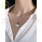 Sterling silver-plated safety lock necklace,long life lock, light luxury,bone chain, birthday gift.