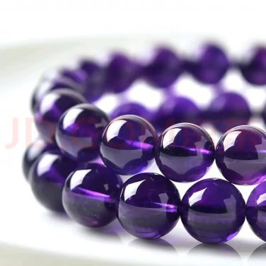 Aquarius 9A Grade Amethyst Beaded Bracelet for Good Luck and Protection, with Certificate, 6MM