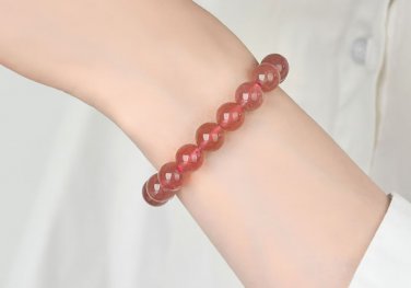 Pisces Energy Healing Strawberry Crystal Bracelet - A Lucky Gift for Love