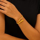 18K Gold Plated Spirit Snake Gold  Bracelet for Women, With Garnet gemstone