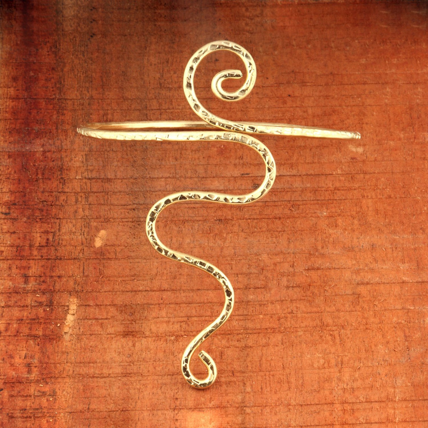 Handmade Armlet, snake design upper arm cuff bracelet, copper armband