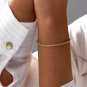 14k Gold Rope Chain Bracelet, Gold Layering Bracelet, Brass Bracelet for women