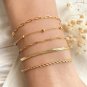 18K Gold Plated Bracelets,Paperclip, Herringbone ,Rope,Snake Bracelet,Everyday