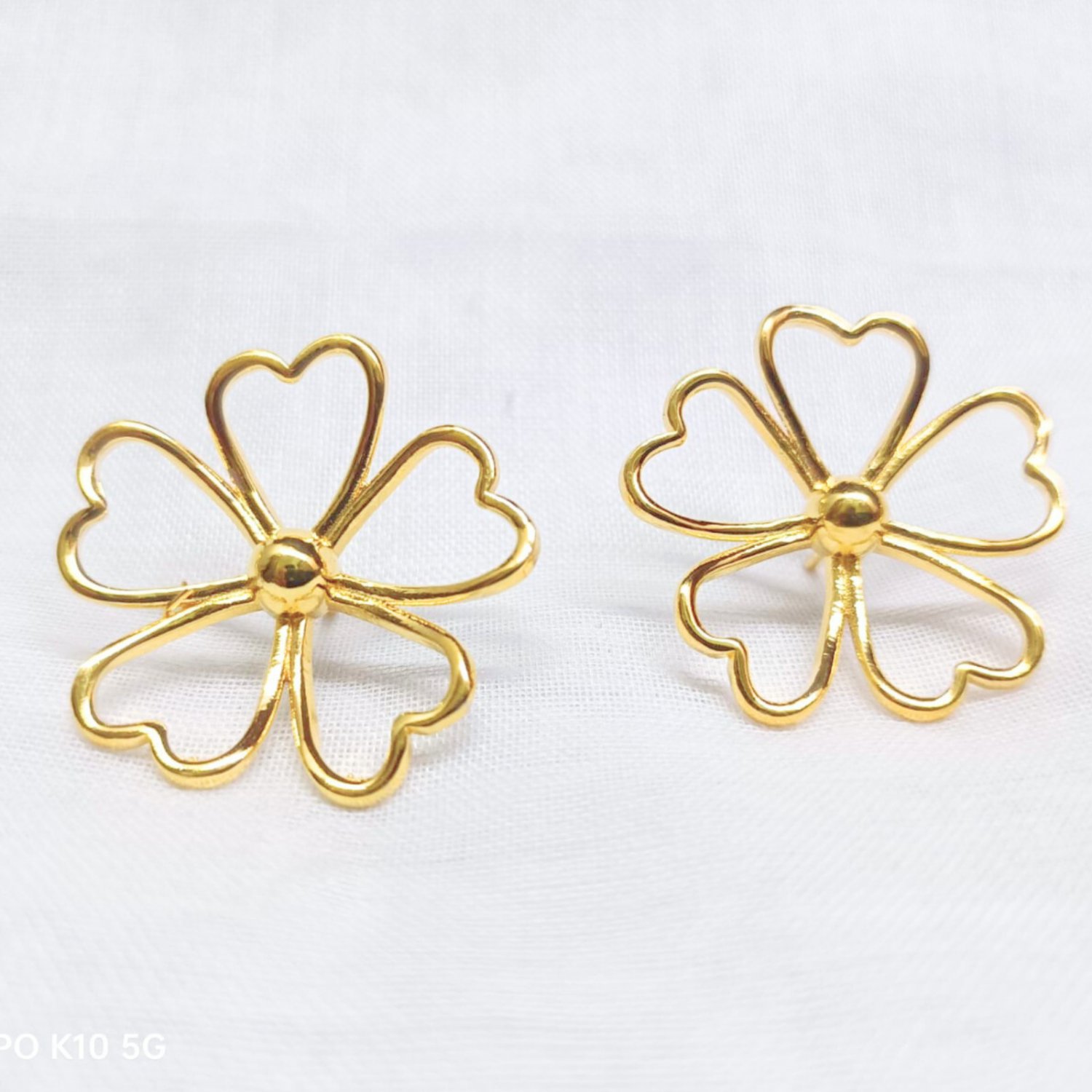 Flower Stud earring, Brass 18k gold plated, Wholesale earring for women