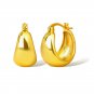 22k Yellow gold plated Hoop earring, Brass Handmade earring for women