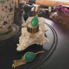 Green onyx Fringe earring, Brass 18k gold plated Wholesale jewelry