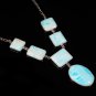 Natural Larimar gemstone necklace, Statement necklace for women