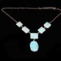 Natural Larimar gemstone necklace, Statement necklace for women