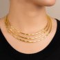 Brass 22k gold plated Three Line Layer Hasli/Choker Necklace for women