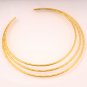 Brass 22k gold plated Three Line Layer Hasli/Choker Necklace for women