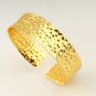 Hammered Cuff Bracelet, 22k yellow gold plated wide cuff bracelet for women
