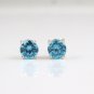 925 Sterling Silver plated Blue Cz stone stud earring, Handmade earring