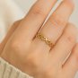 Minimalist Open Heart Ring for women, Gifts jewelry, 18k yellow gold plated