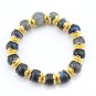 Natural Labradorite Beaded Bracelet, Stone with flower charm bracelet, Giftjewel