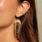 22k Yellow Gold Plated Fringe Dangle Earring, Brass Handmade Jewelry 72mm
