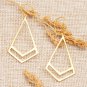 High Polished Geometric 18k Gold-Plated Dangle Earrings, Brass handmade jewelry