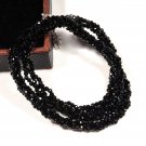 Natural Black Spinel Beaded Necklace, Three Layer 925 Sterling necklace forwomen