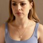 Natural Pearl Stone Necklace, Pure 925 Silver 22k gold plated 2 line necklace
