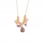 Natural Multi gemstone necklace for women, Brass with 22k yellow gold plated 18"