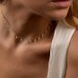 Amazonite beaded Choker Necklace for women, Brass 22k gold plated 16inch
