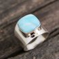 925 Sterling Silver plated Larimar Gemstone ring, Handmade ring