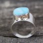 925 Sterling Silver plated Larimar Gemstone ring, Handmade ring