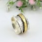 Pure 925 Silver & Gold plated Spiner Ring band for women, Handmade ring, gift