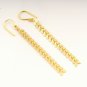 22k gold plated Leaf dangle earring for women, Brass handmade jewelry