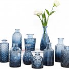 12Pcs Blue Glass Bud Vases Set, Small Vases for Flowers, Perfect for Centerpieces at Parties,